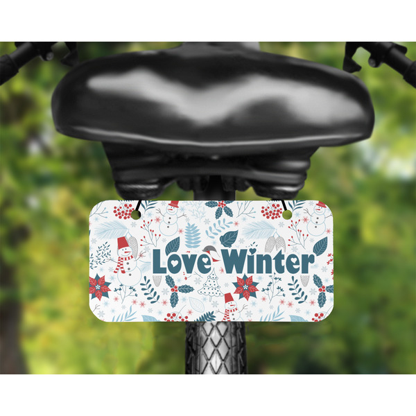 Winter Snowman Mini License Plate on Bicycle - LIFESTYLE Two holes