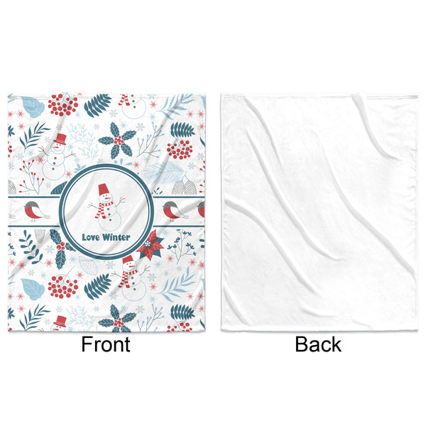 Winter Snowman Minky Blanket - 50"x60" - Single Sided - Front & Back