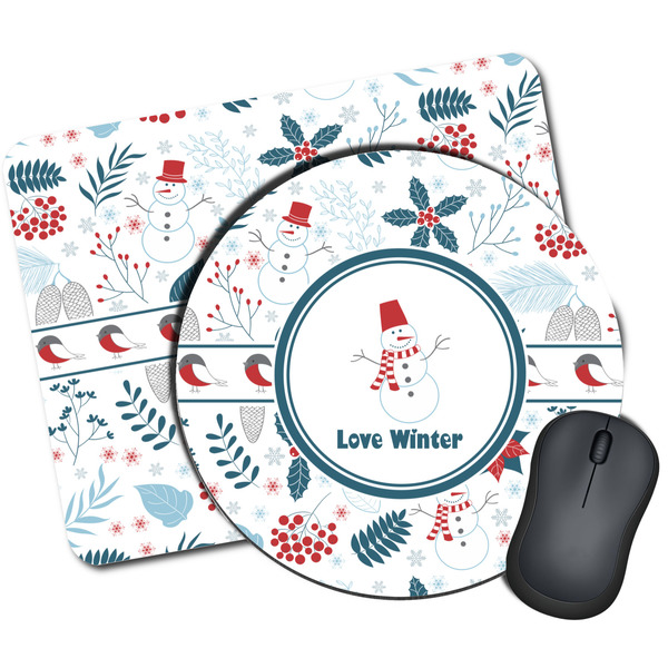 Custom Winter Snowman Mouse Pad