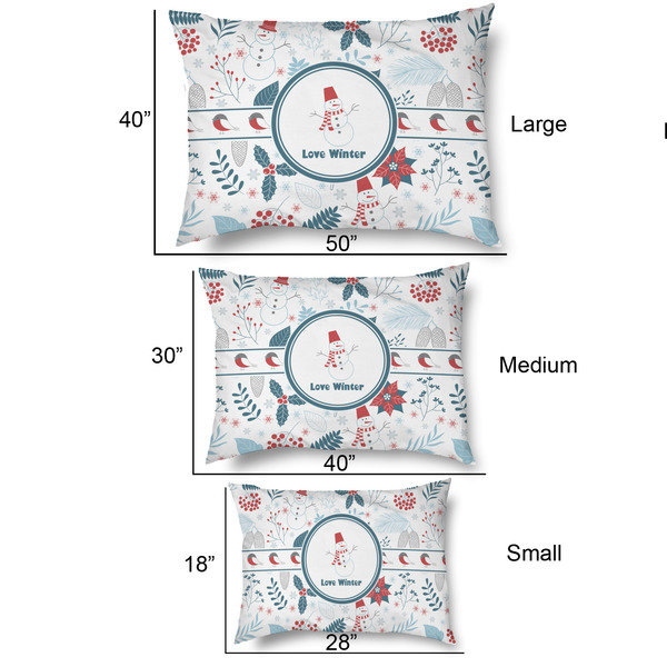 Winter Snowman Outdoor Dog Beds - SIZE CHART