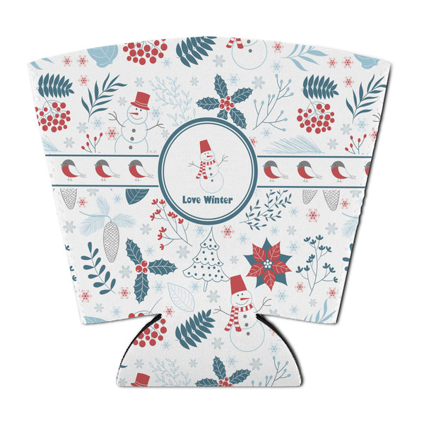 Winter Snowman Party Cup Sleeves - with bottom - FRONT