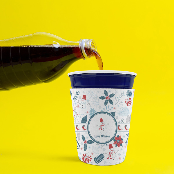 Winter Snowman Party Cup Sleeves - without bottom - Lifestyle