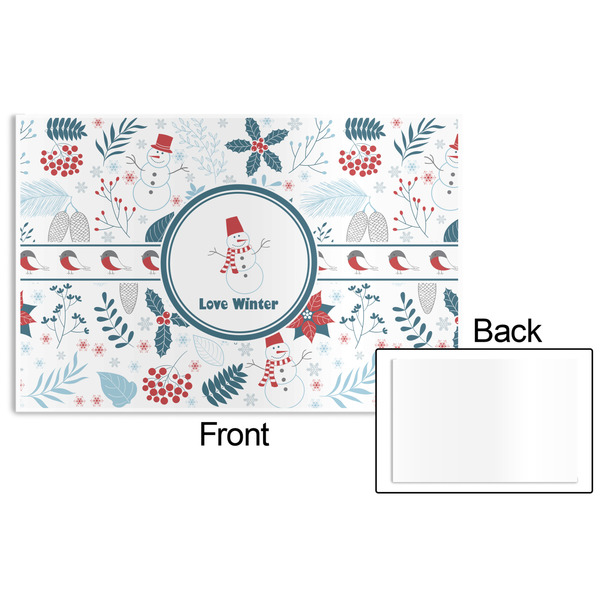 Winter Snowman Disposable Paper Placemat - Front & Back