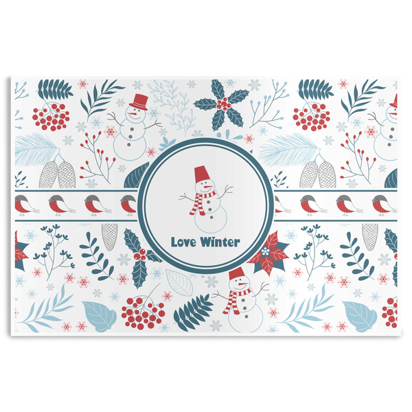 Custom Winter Snowman Disposable Paper Placemats