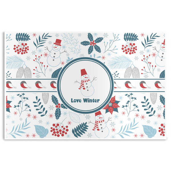 Custom Winter Snowman Disposable Paper Placemats