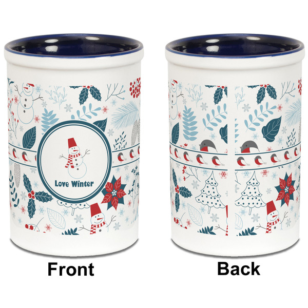 Winter Snowman Pencil Holder - Blue - approval