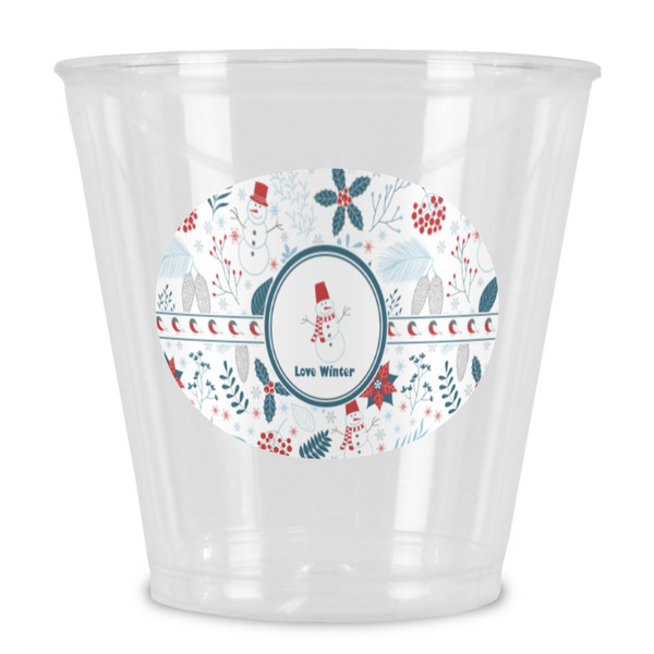 Custom Winter Snowman Plastic Shot Glass