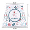 Winter Snowman Poly Film Empire Lampshade - Dimensions