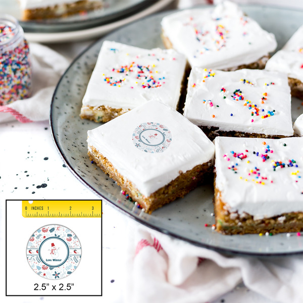 Winter Snowman Printed Icing Circle - Medium - In Context