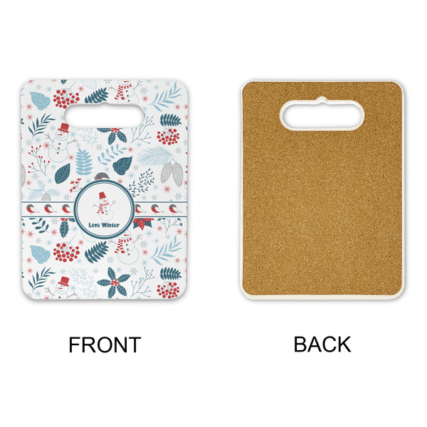 Winter Snowman Rectangle Trivet with Handle - APPROVAL