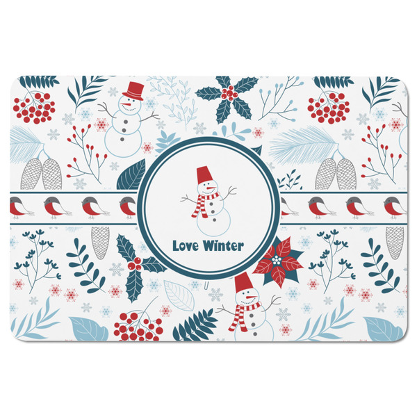 Winter Snowman Rectangular Fridge Magnet - FRONT