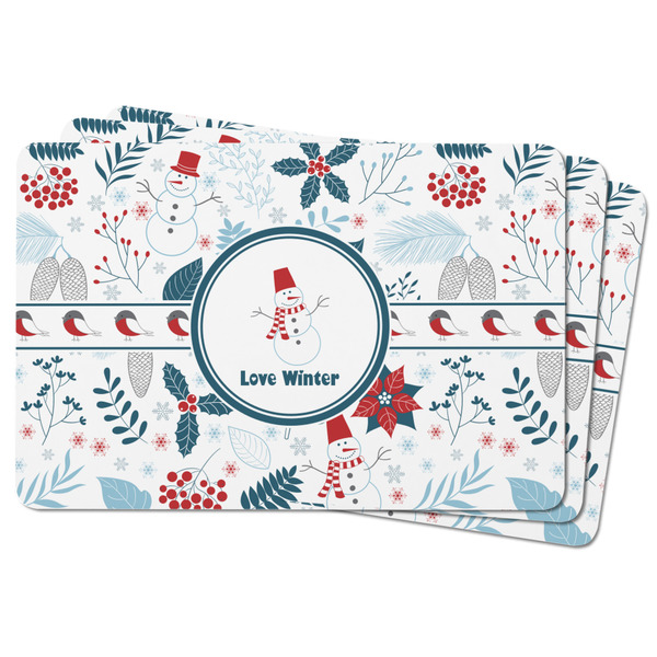 Winter Snowman Rectangular Fridge Magnet - THREE