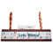 Winter Snowman Red Mahogany Nameplates with Business Card Holder - Straight