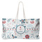 Winter Snowman Large Rope Tote Bag - Front View