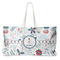 Winter Snowman Large Tote Bag with Rope Handles