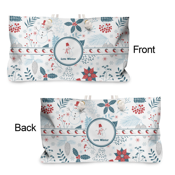 Winter Snowman Large Rope Tote - From & Back View