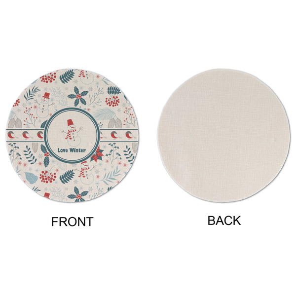 Winter Snowman Round Linen Placemats - APPROVAL (single sided)