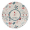 Winter Snowman Round Linen Placemats - FRONT (Double Sided)