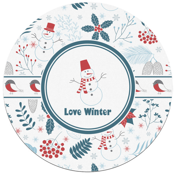 Winter Snowman Round Mousepad - APPROVAL