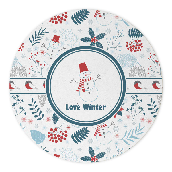 Winter Snowman Round Paper Coaster - Approval