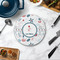 Winter Snowman Round Stone Trivet - In Context View
