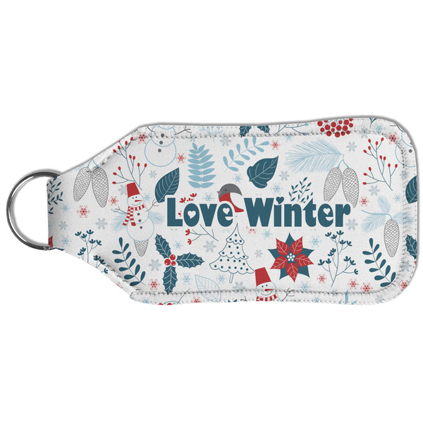 Winter Snowman Sanitizer Holder Keychain - Large (Back)