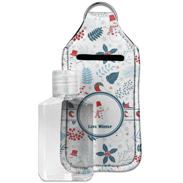 Custom Winter Snowman Hand Sanitizer & Keychain Holder - Large