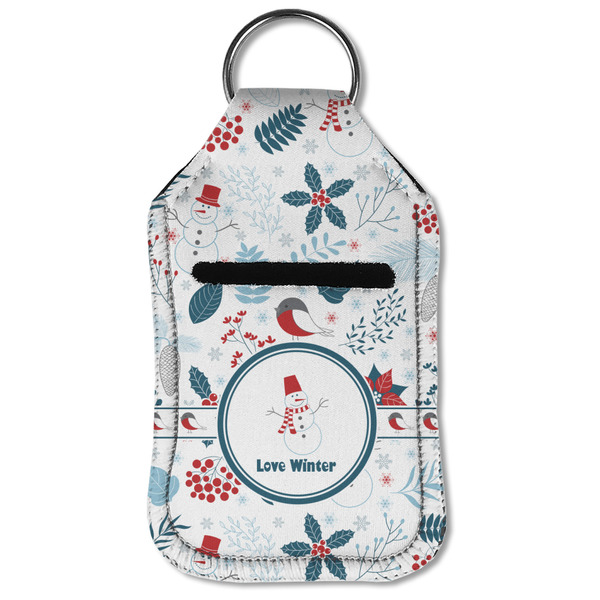 Winter Snowman Sanitizer Holder Keychain - Small (Front Flat)