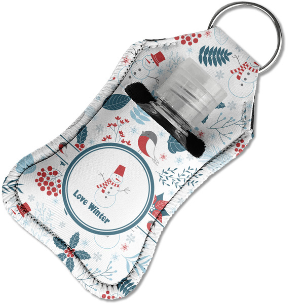 Winter Snowman Sanitizer Holder Keychain - Small in Case