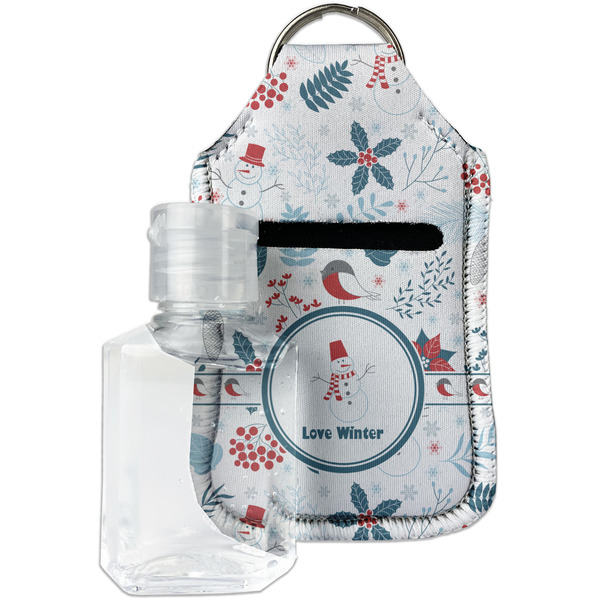 Custom Winter Snowman Hand Sanitizer & Keychain Holder - Small