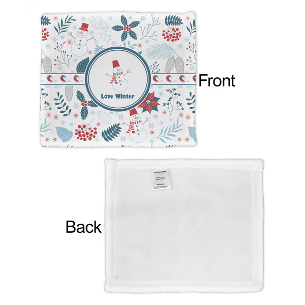 Winter Snowman Security Blanket - Front & White Back View