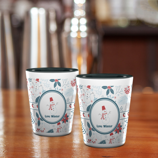 Winter Snowman Shot Glass - Two Tone - LIFESTYLE