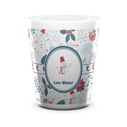 Winter Snowman Ceramic Shot Glass - 1.5 oz - White - Set of 4