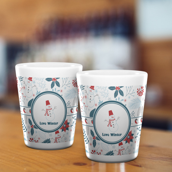 Winter Snowman Shot Glass - White - LIFESTYLE