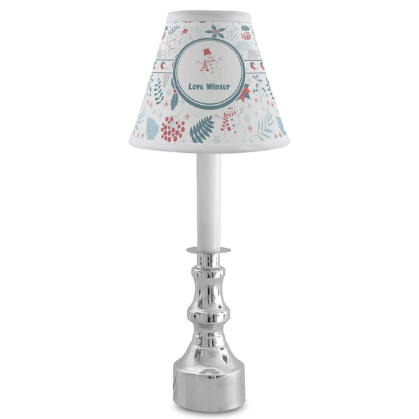 Winter Snowman Small Chandelier Lamp - LIFESTYLE (on candle stick)