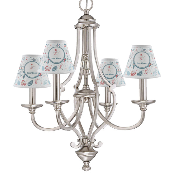 Winter Snowman Small Chandelier Shade - LIFESTYLE (on chandelier)