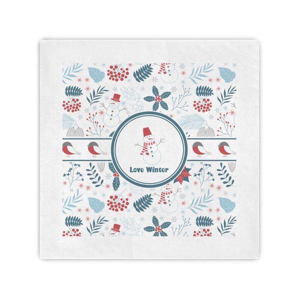 Custom Winter Snowman Cocktail Napkins