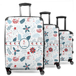 Winter Snowman 3 Piece Luggage Set - 20" Carry On, 24" Medium Checked, 28" Large Checked