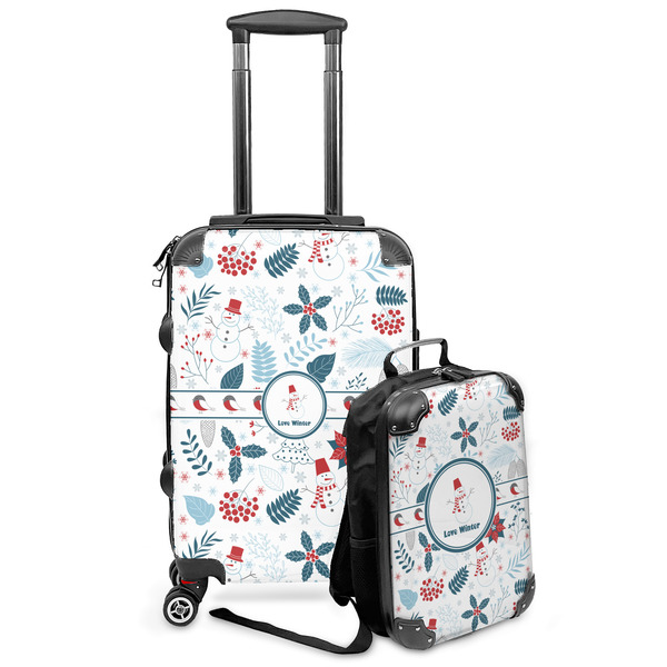 Custom Winter Snowman Kids 2-Piece Luggage Set - Suitcase & Backpack