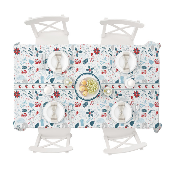 Winter Snowman Tablecloths (58"x102") - TOP VIEW