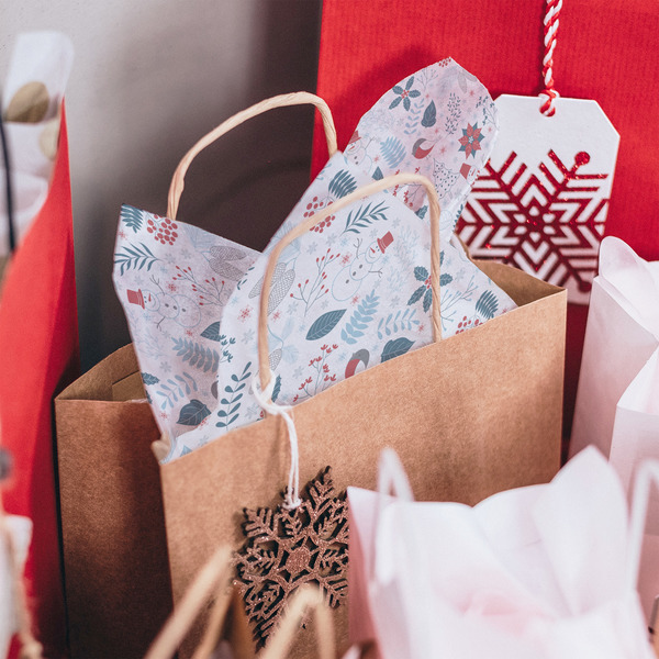 Winter Snowman Tissue Paper - In Gift Bag