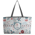 Winter Snowman Beach Totes Bag - w/ Black Handles