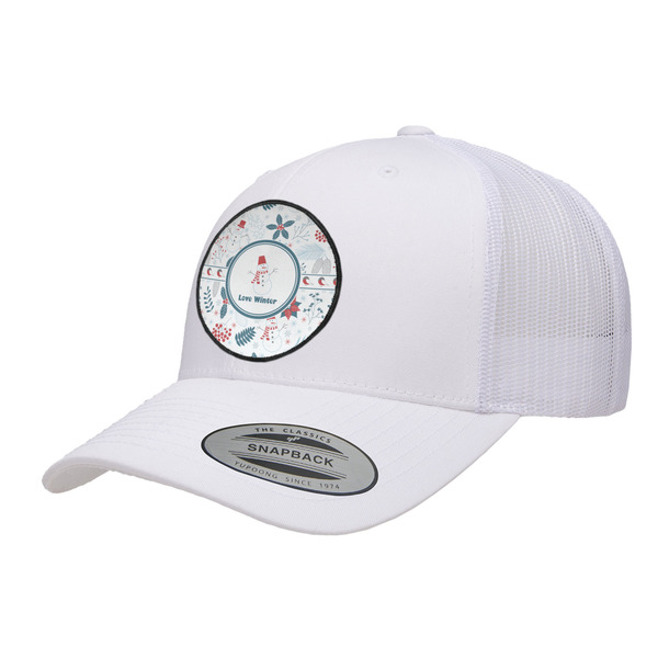 Custom Winter Snowman Trucker Hat - White