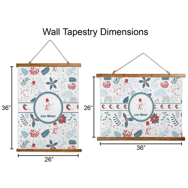 Winter Snowman Wall Hanging Tapestries - Parent/Sizing