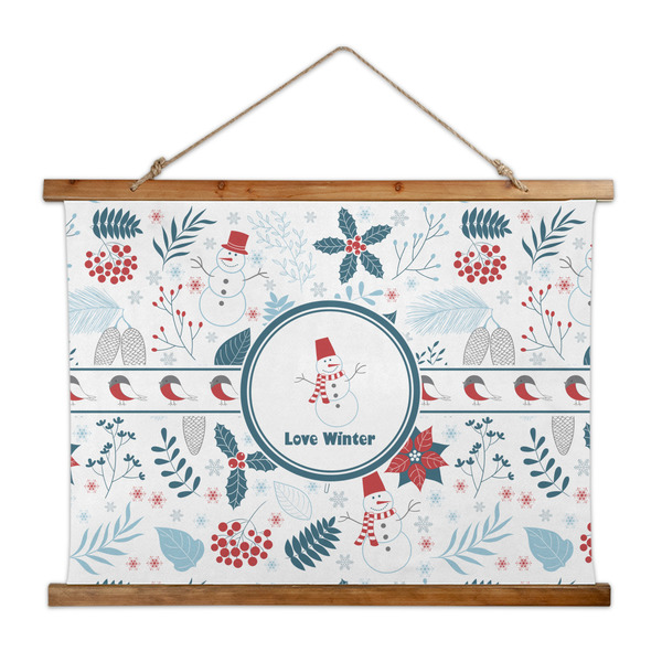 Custom Winter Snowman Wall Hanging Tapestry - Wide