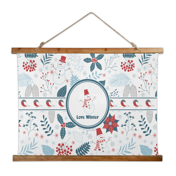 Custom Winter Snowman Wall Hanging Tapestry - Wide