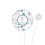 Winter Snowman 4" Round Plastic Food Picks - White - Double Sided