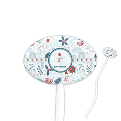Winter Snowman Oval Plastic Stir Sticks