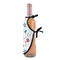 Winter Snowman Wine Bottle Apron - DETAIL WITH CLIP ON NECK
