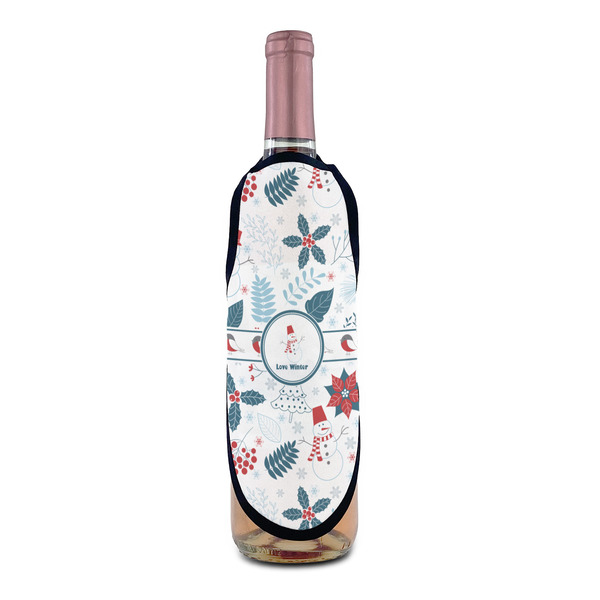 Winter Snowman Wine Bottle Apron - IN CONTEXT
